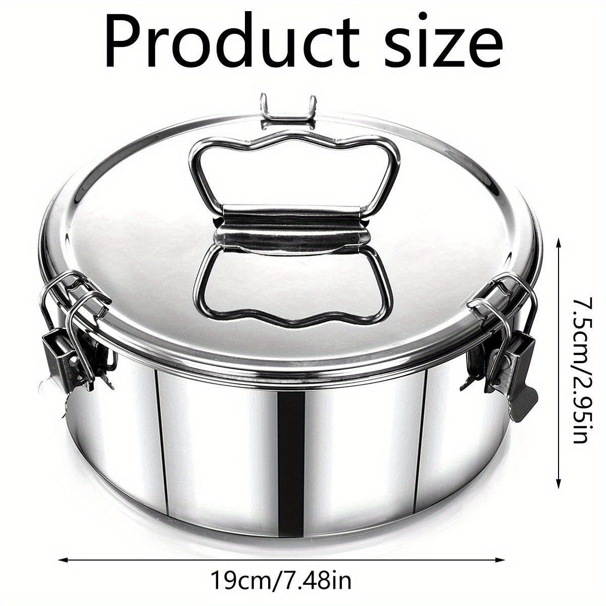 Stainless Steel Cake Mold with Lid Handle 1.5QT Round Baking Pan for Chocolate Cupcake Pudding