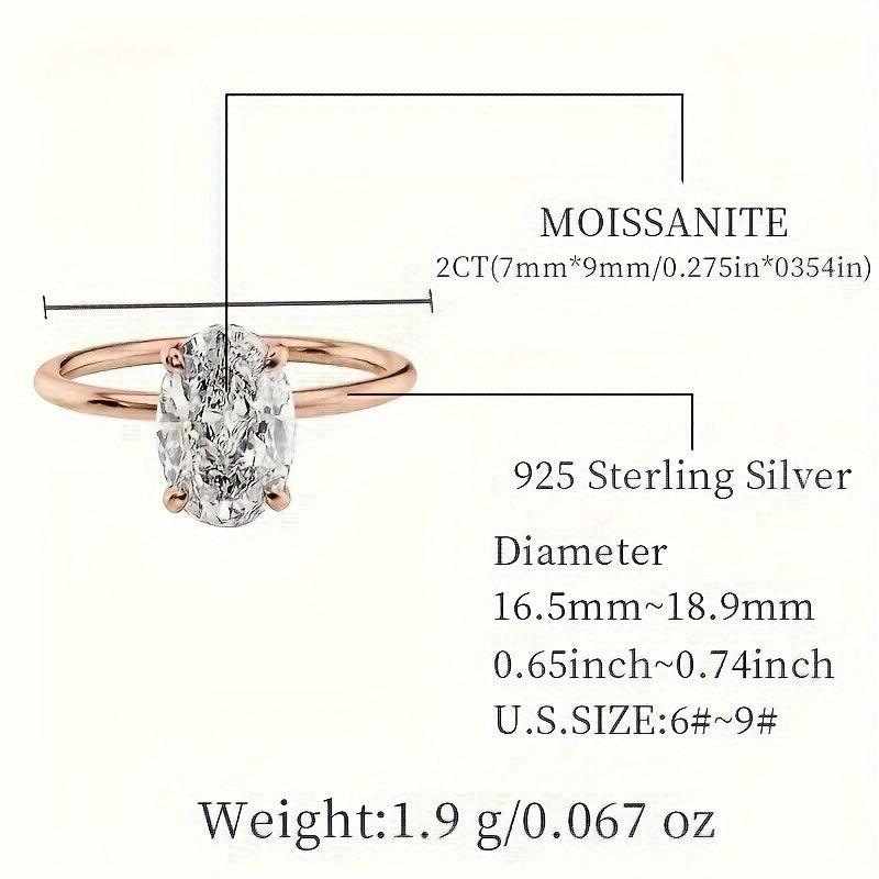 Sterling Silver 2ct Moissanite Halo Ring for Women Engagement Wedding Gift