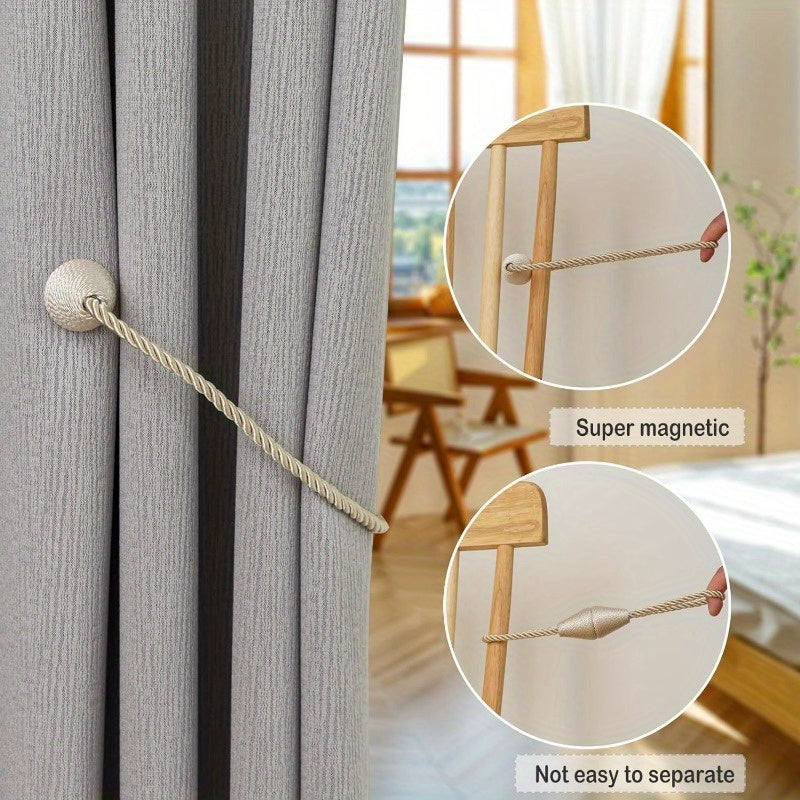 Set of 4 Magnetic Curtain Tiebacks for Outdoor and Home Decor Stylish Window Holdbacks