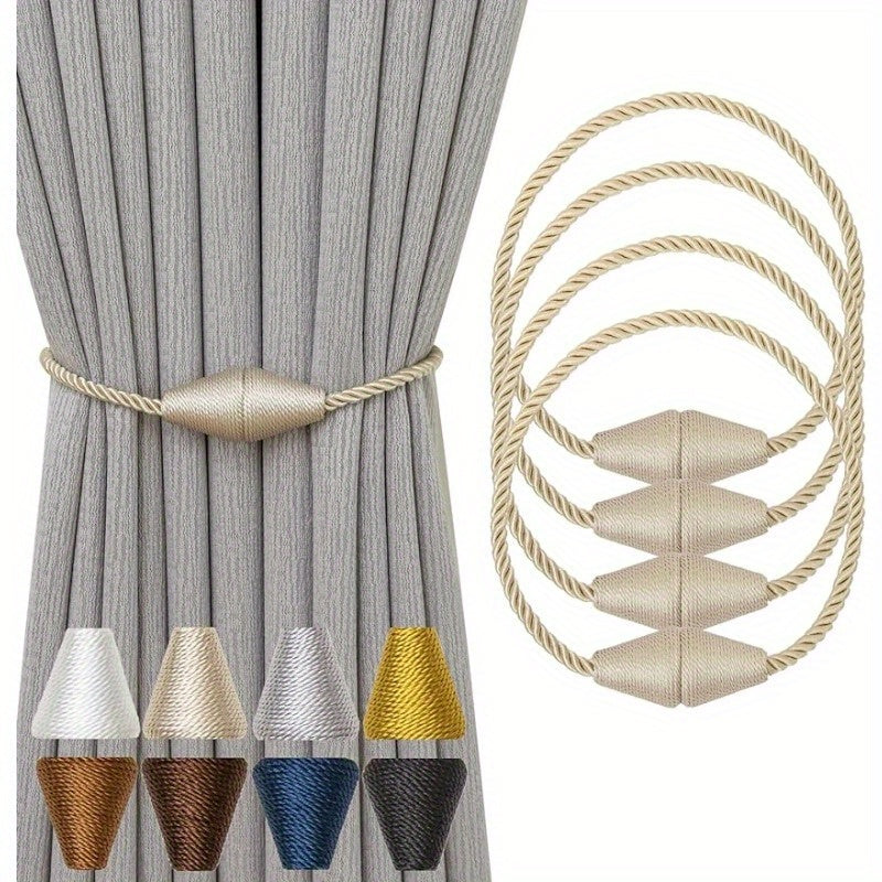 Set of 4 Magnetic Curtain Tiebacks for Outdoor and Home Decor Stylish Window Holdbacks