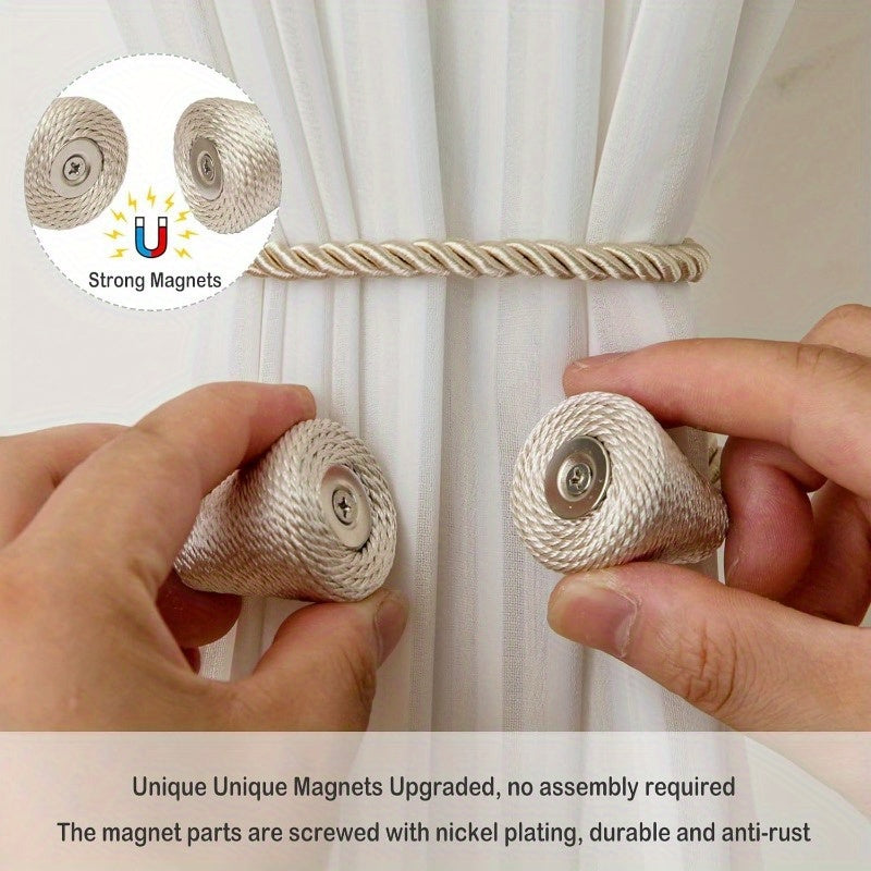 Set of 4 Magnetic Curtain Tiebacks for Outdoor and Home Decor Stylish Window Holdbacks