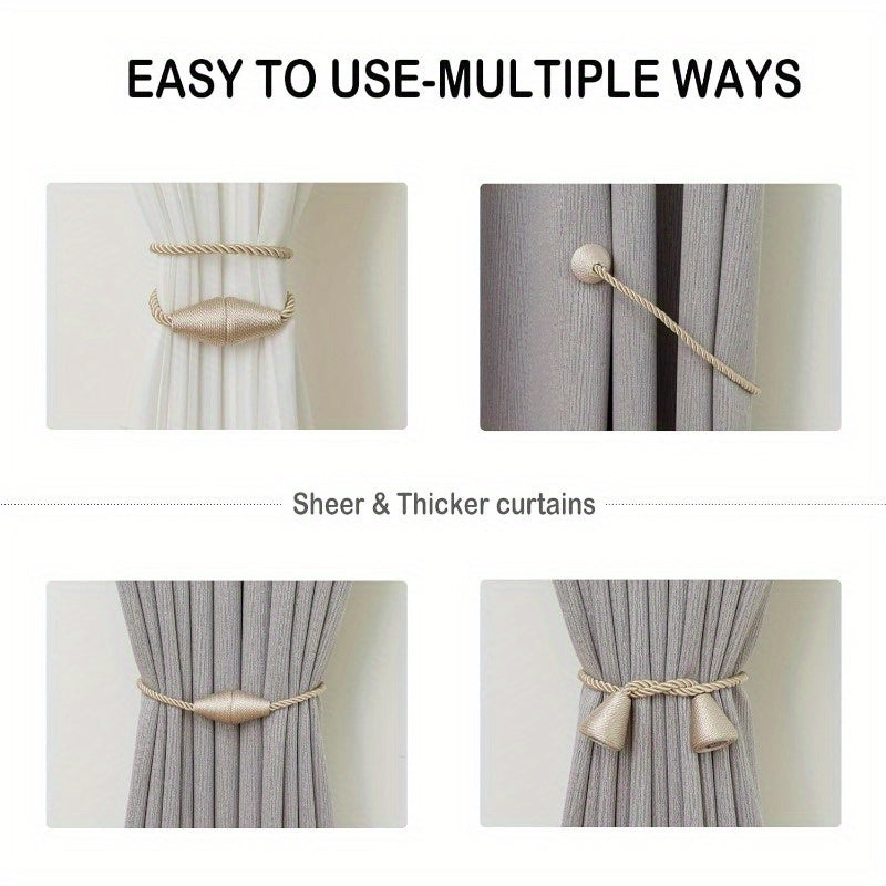Set of 4 Magnetic Curtain Tiebacks for Outdoor and Home Decor Stylish Window Holdbacks