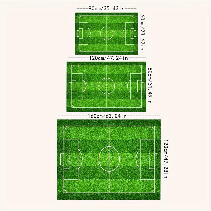 Non-Slip Floor Mat with Football Court Pattern for Bedroom Living Room Bathroom Office
