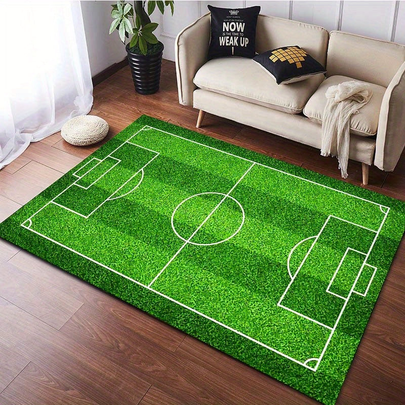 Non-Slip Floor Mat with Football Court Pattern for Bedroom Living Room Bathroom Office