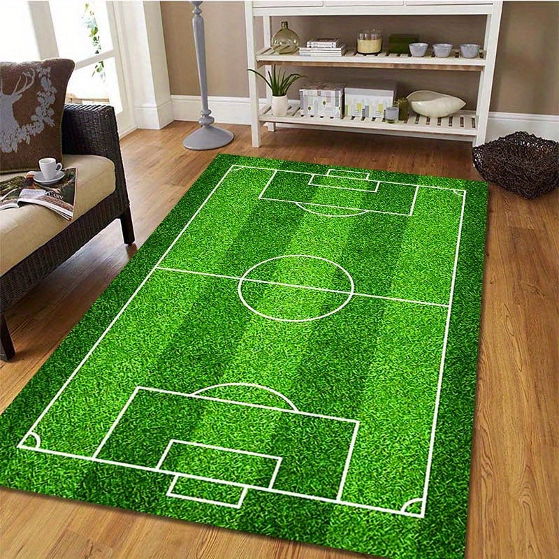 Non-Slip Floor Mat with Football Court Pattern for Bedroom Living Room Bathroom Office