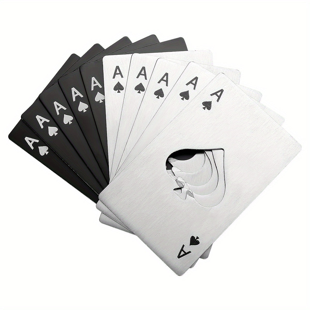 Set of 10 Creative Card Bottle Openers Stainless Steel Playing Card Design