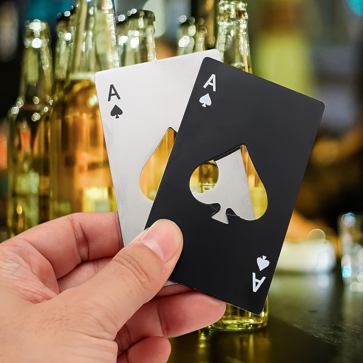 Set of 10 Creative Card Bottle Openers Stainless Steel Playing Card Design