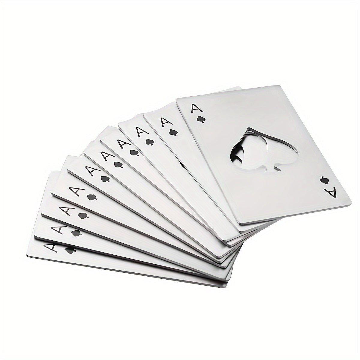 Set of 10 Creative Card Bottle Openers Stainless Steel Playing Card Design