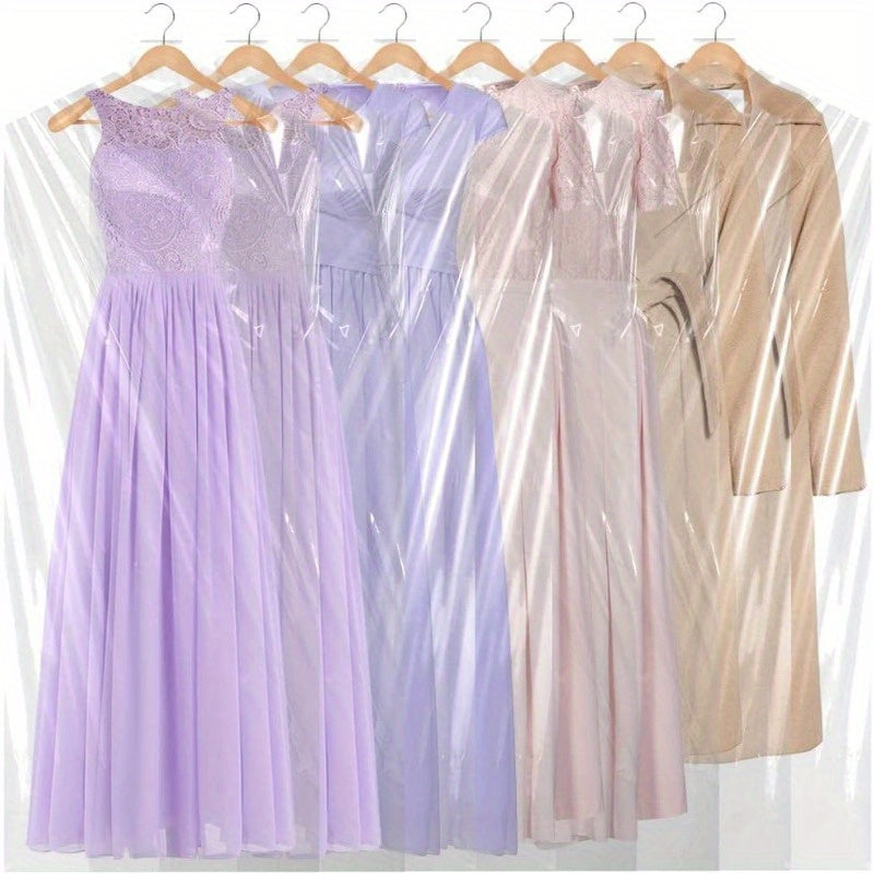 20-Piece Clear Plastic Garment Bags 149.99cm for Dry Cleaning Laundry Storage