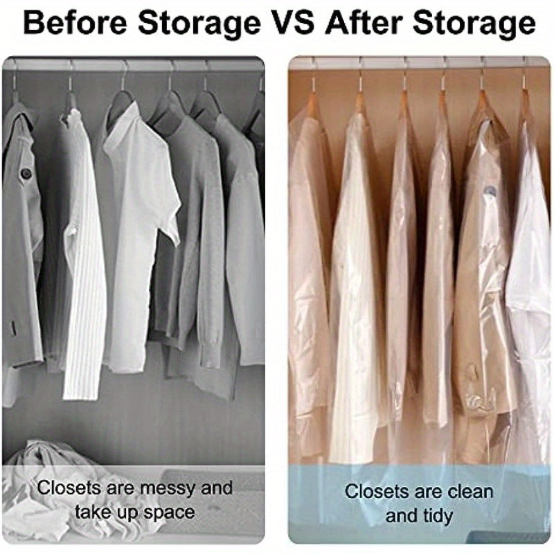 20-Piece Clear Plastic Garment Bags 149.99cm for Dry Cleaning Laundry Storage