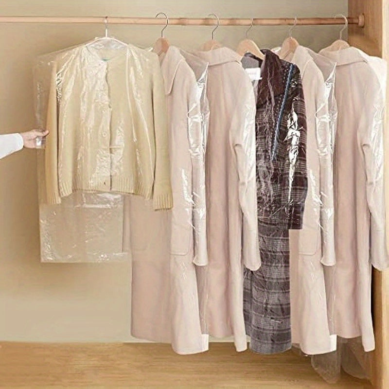 20-Piece Clear Plastic Garment Bags 149.99cm for Dry Cleaning Laundry Storage