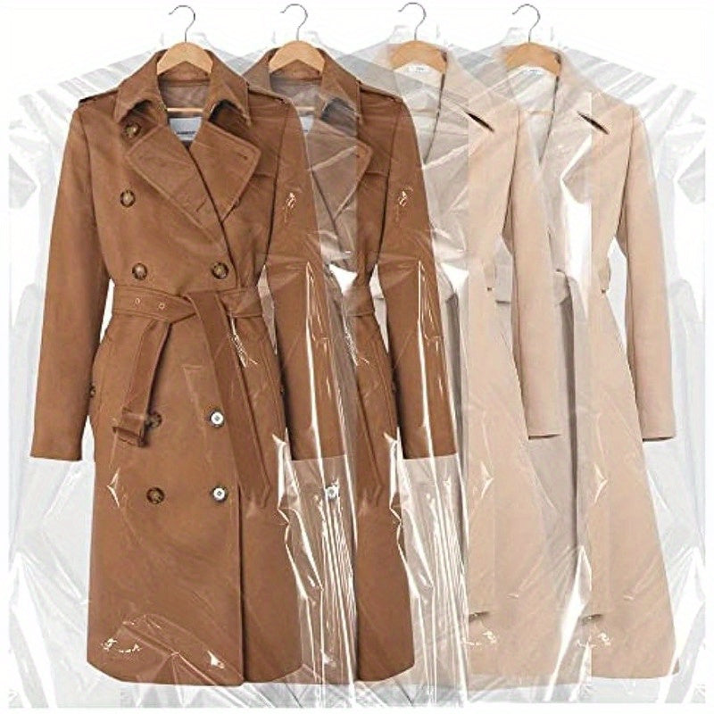 20-Piece Clear Plastic Garment Bags 149.99cm for Dry Cleaning Laundry Storage