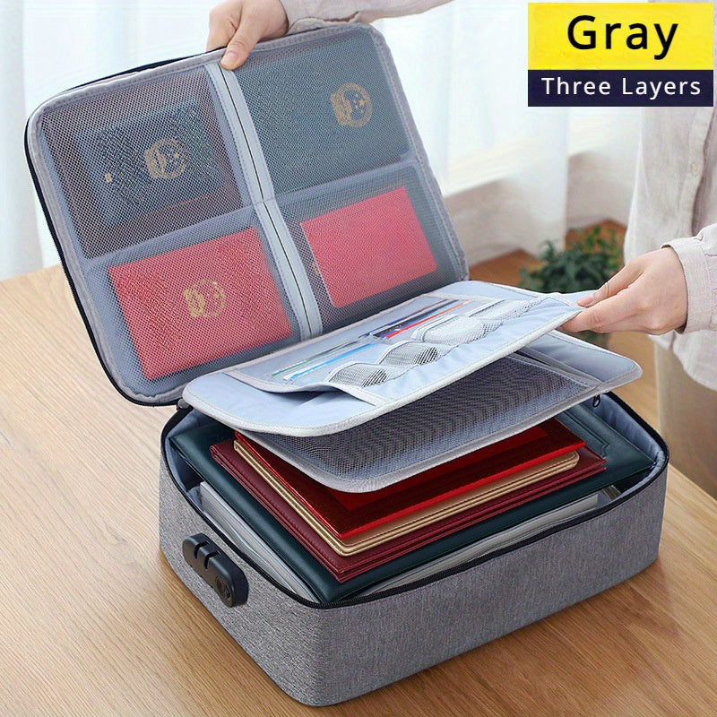 Multi-Layer High Capacity Storage Bag for Certificates and Documents Household Organization