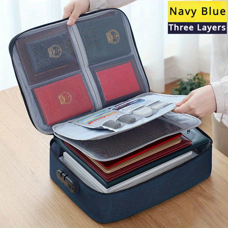 Multi-Layer High Capacity Storage Bag for Certificates and Documents Household Organization