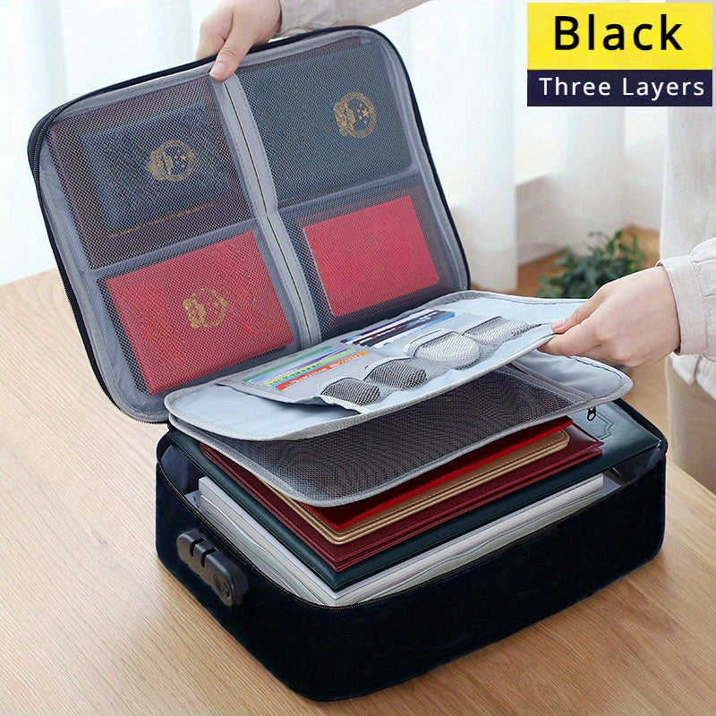 Multi-Layer High Capacity Storage Bag for Certificates and Documents Household Organization