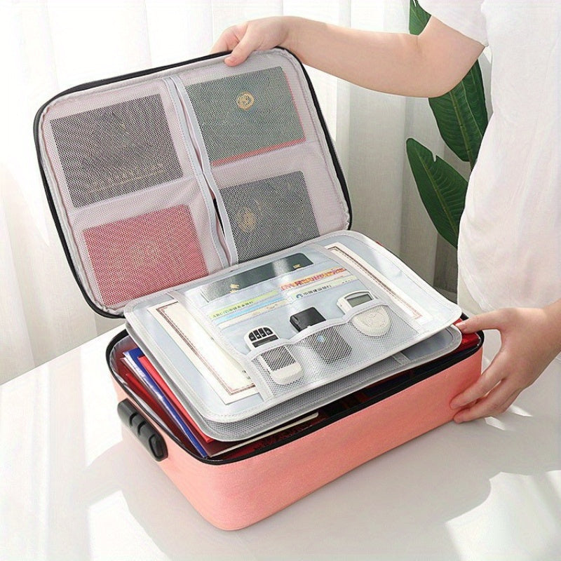 Multi-Layer High Capacity Storage Bag for Certificates and Documents Household Organization