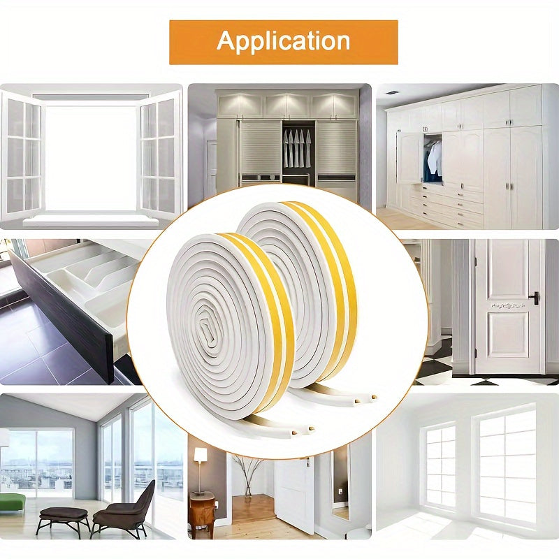 Self-Adhesive Weather Stripping 5.03m Door and Window Seal Noise Reduction Energy Saving