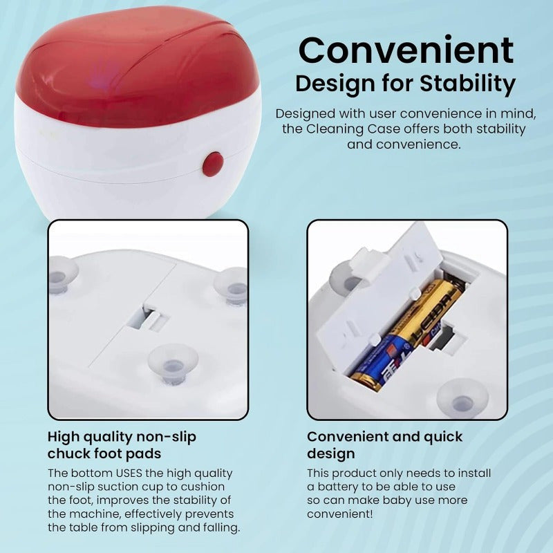 Portable Denture Cleaner Case with Filter for Braces Retainers Jewelry and Oral Hygiene