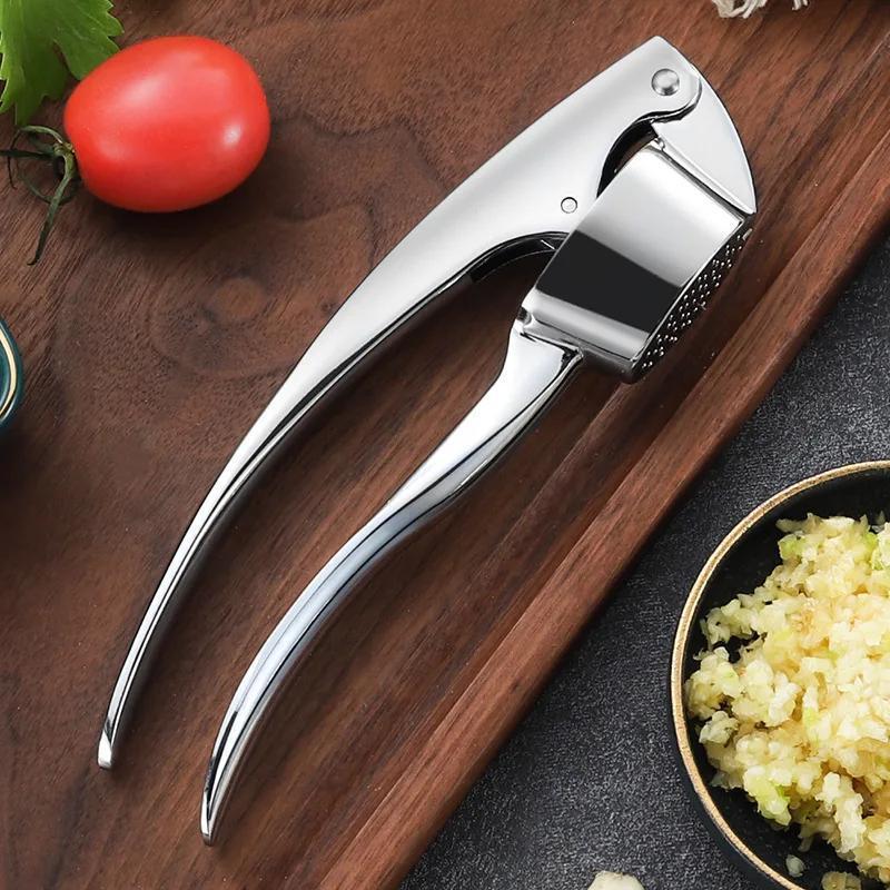 Stainless Steel Garlic Press Mincer Crusher Chopper Squeezer Kitchen Tool