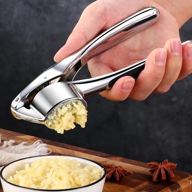Stainless Steel Garlic Press Mincer Crusher Chopper Squeezer Kitchen Tool