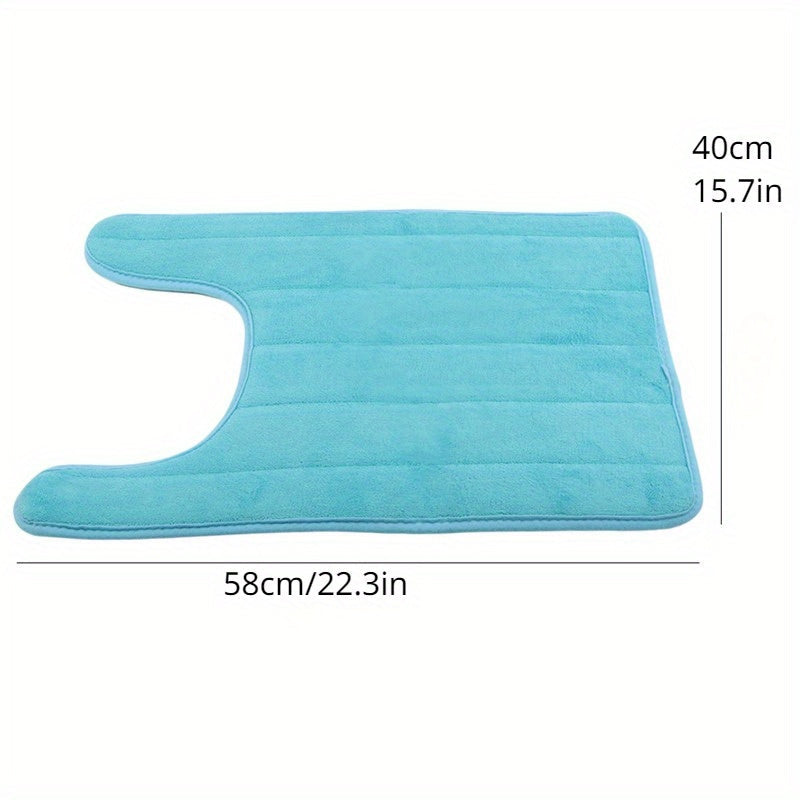 Non-Slip Bathroom Safety Mat U-Shaped Water Absorbent Toilet Floor Pad