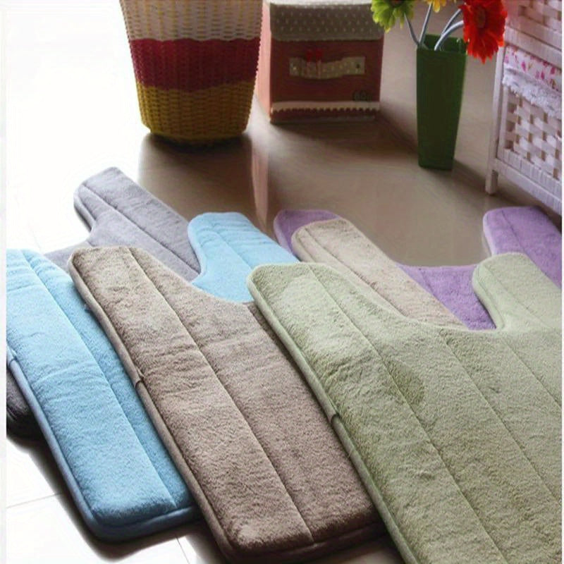 Non-Slip Bathroom Safety Mat U-Shaped Water Absorbent Toilet Floor Pad