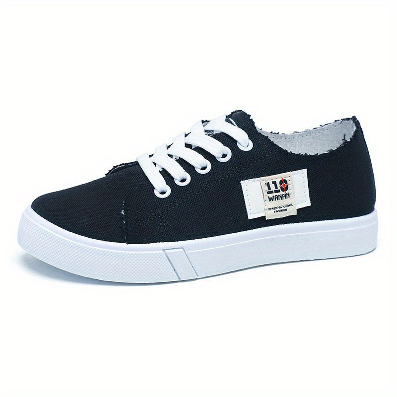 Women's Canvas Sneakers Low-Top Lightweight Casual Lace-Up All-Season Fabric