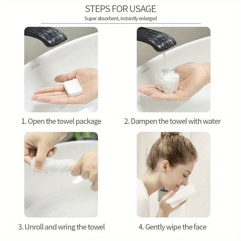 20 ta katta qalin tashqi sayohat sochiqlari, portativ, bir martalik yuz va tanani tozalash, sayohat uchun