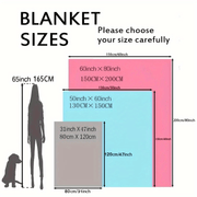 Cat Pattern Flannel Blanket for Office Chairs All Seasons Polyester