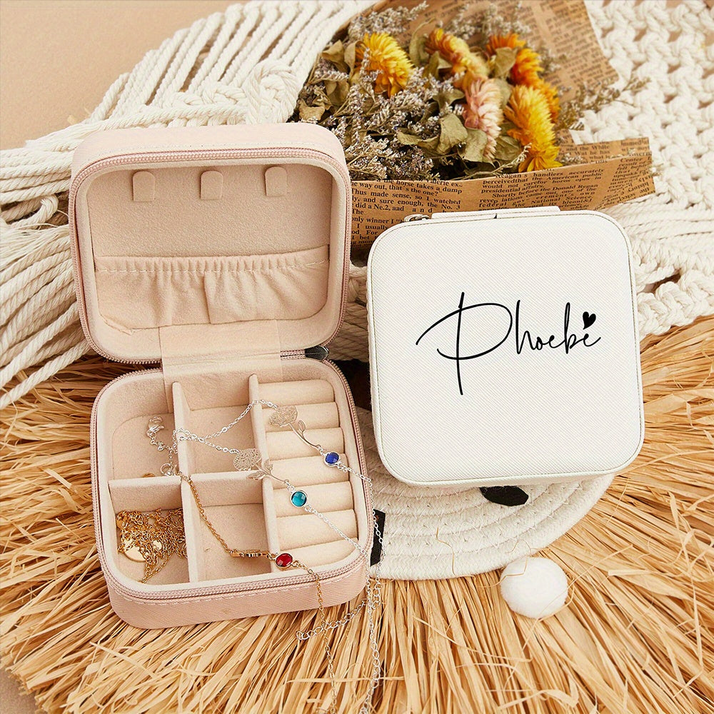 Персонализированная шкатулка для украшений для женщин, кожаное путешественническое хранение, подарок для мамы, подруги по свадьбе