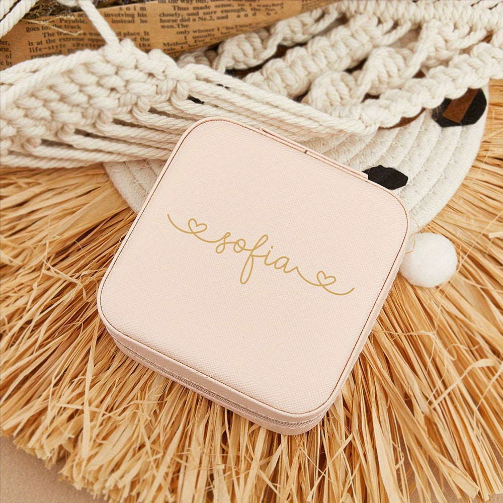 Персонализированная шкатулка для украшений для женщин, кожаное путешественническое хранение, подарок для мамы, подруги по свадьбе