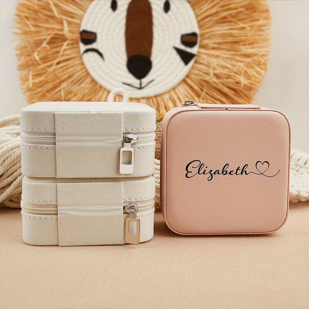 Персонализированная шкатулка для украшений для женщин, кожаное путешественническое хранение, подарок для мамы, подруги по свадьбе