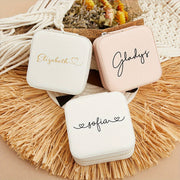 Персонализированная шкатулка для украшений для женщин, кожаное путешественническое хранение, подарок для мамы, подруги по свадьбе