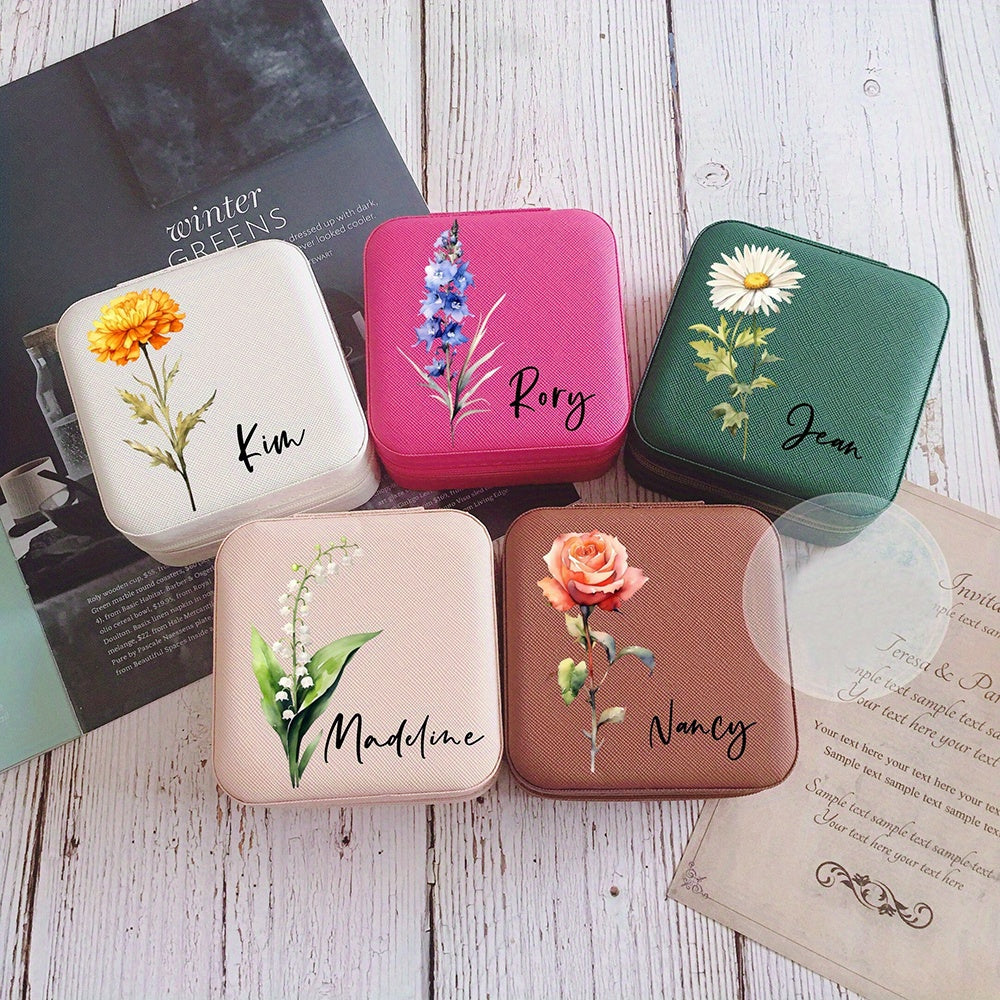 Персонализированная шкатулка для цветов и украшений для женщин, органайзер для хранения, подарок на день рождения и особые случаи