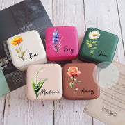 Персонализированная шкатулка для цветов и украшений для женщин, органайзер для хранения, подарок на день рождения и особые случаи