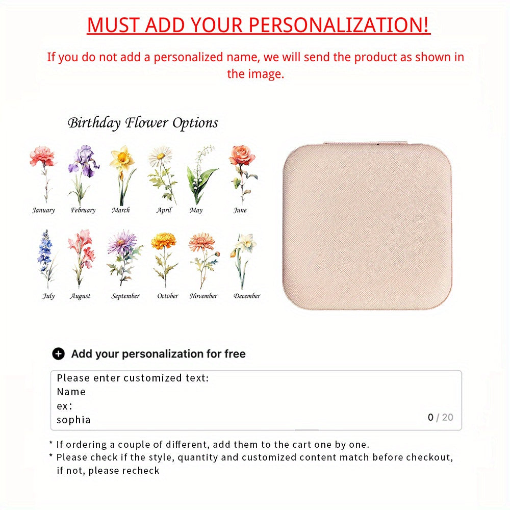 Персонализированная шкатулка для цветов и украшений для женщин, органайзер для хранения, подарок на день рождения и особые случаи