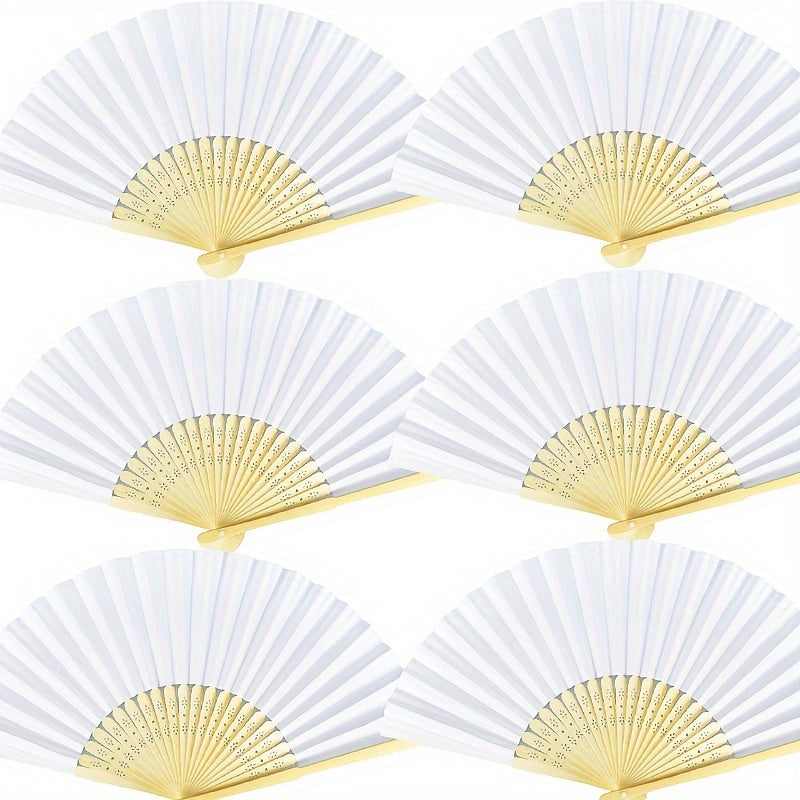 Pack of 10 Foldable Paper Fans for Parties and Events