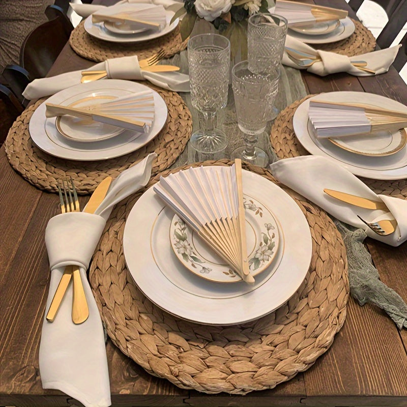 Pack of 10 Foldable Paper Fans for Parties and Events