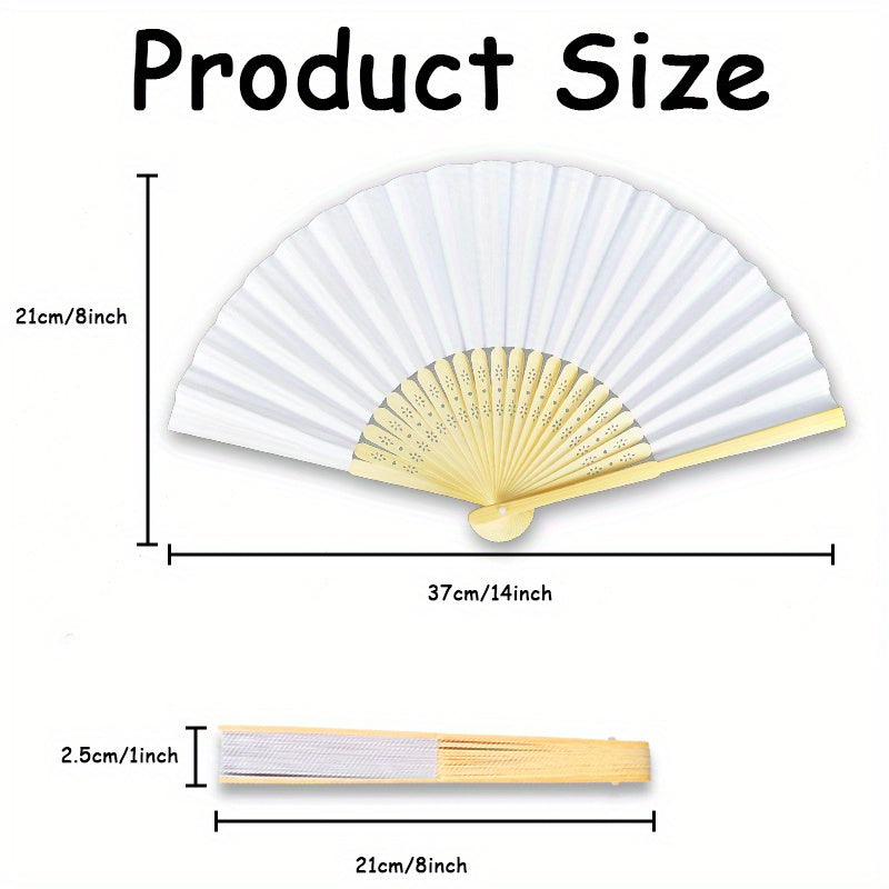 Pack of 10 Foldable Paper Fans for Parties and Events