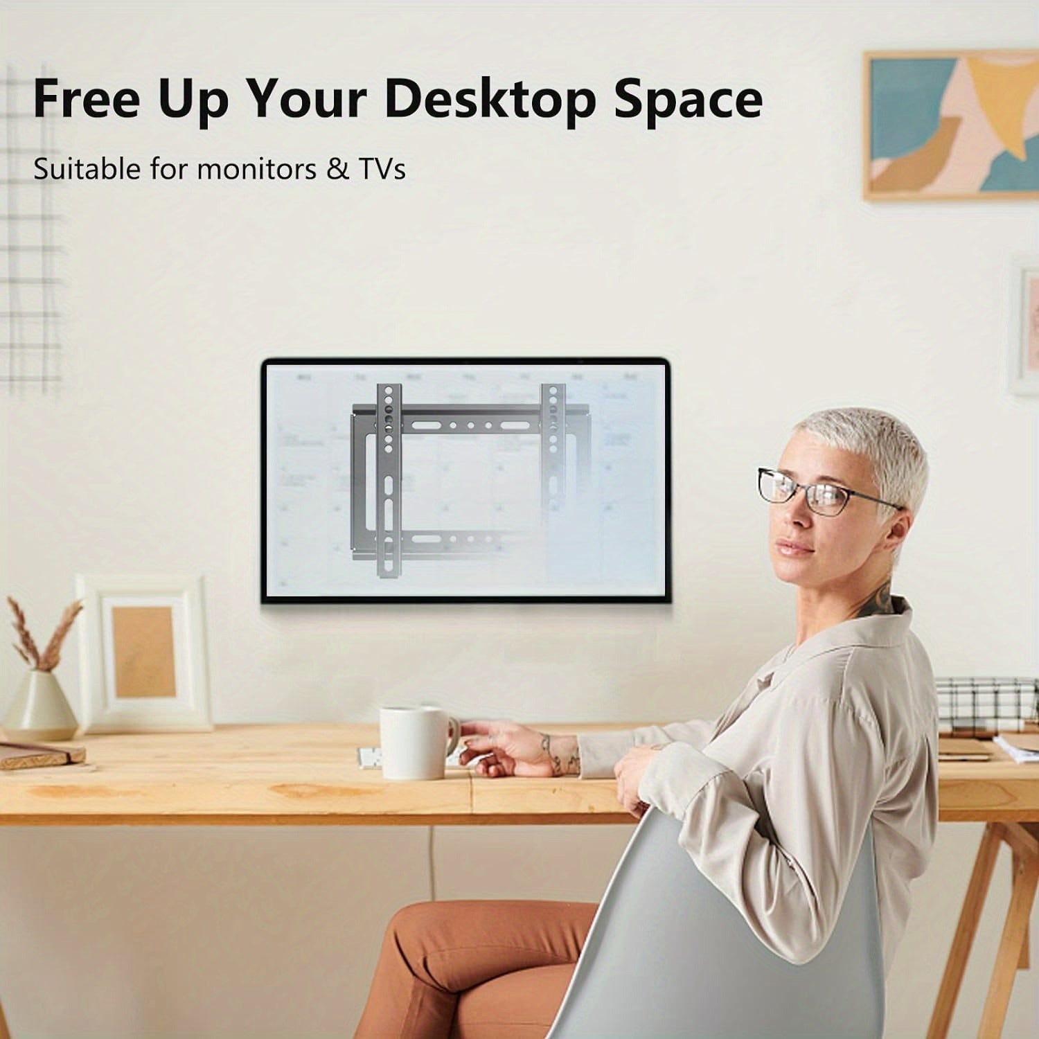 Black Universal TV Wall Mount Bracket for 14-43 Inch LED LCD Plasma Flat Screen