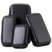 EVA Hard Shell Zipper Pouch for Phone Charger and Accessories Carbon Fiber Pattern Storage Bag