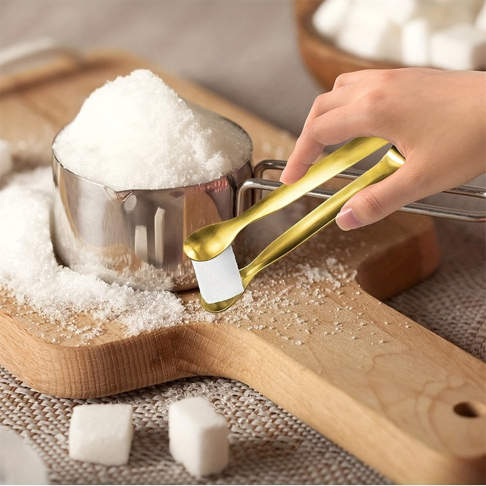 Juego de 1/3/5 pinzas de acero inoxidable dorado para aperitivos pequeños para fiestas y catering