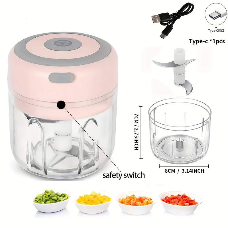 Cordless Electric Food Chopper Mini Garlic Crusher USB Meat Grinder High-Speed Motor