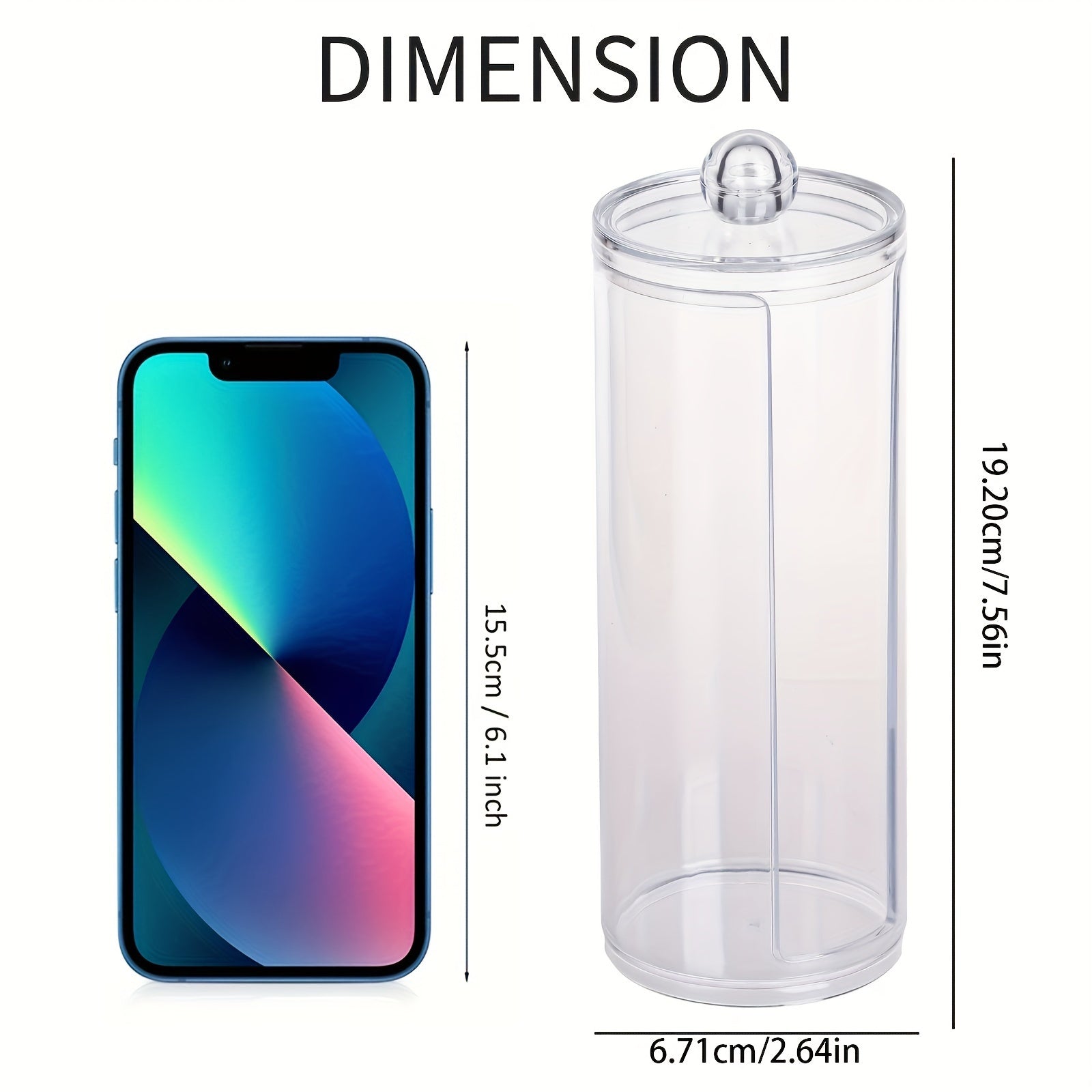 Organizador de maquillaje de acrílico con tapa, caja de almacenamiento de tocador transparente, independiente y ligero