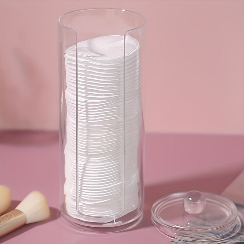 Organizador de maquillaje de acrílico con tapa, caja de almacenamiento de tocador transparente, independiente y ligero