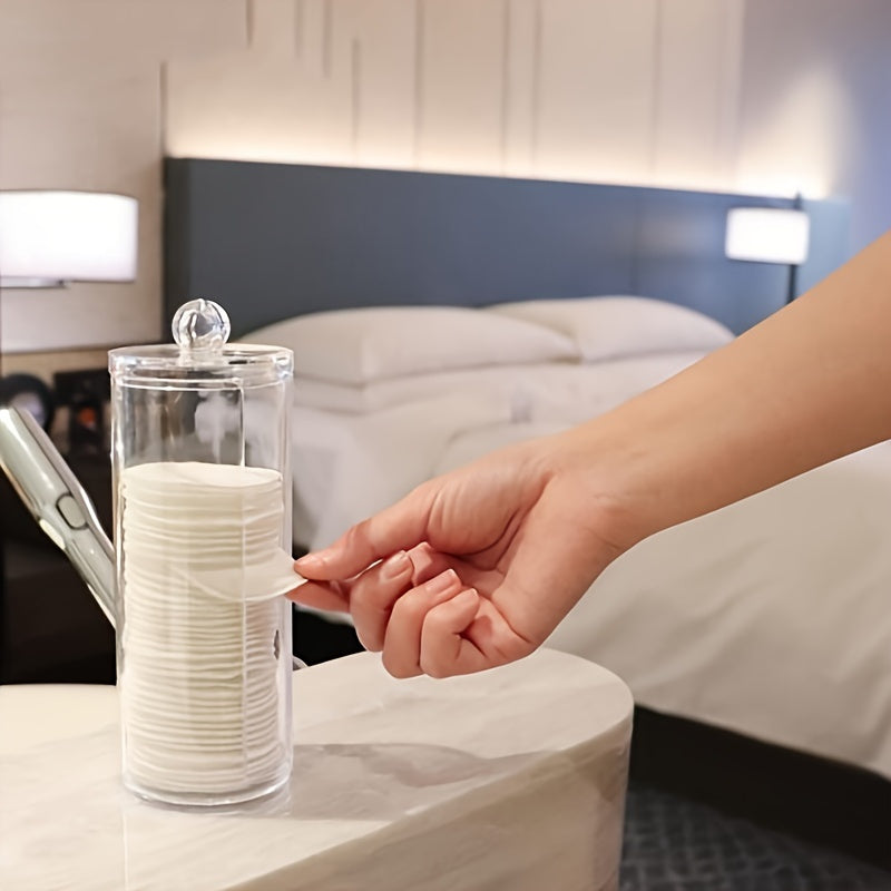 Organizador de maquillaje de acrílico con tapa, caja de almacenamiento de tocador transparente, independiente y ligero