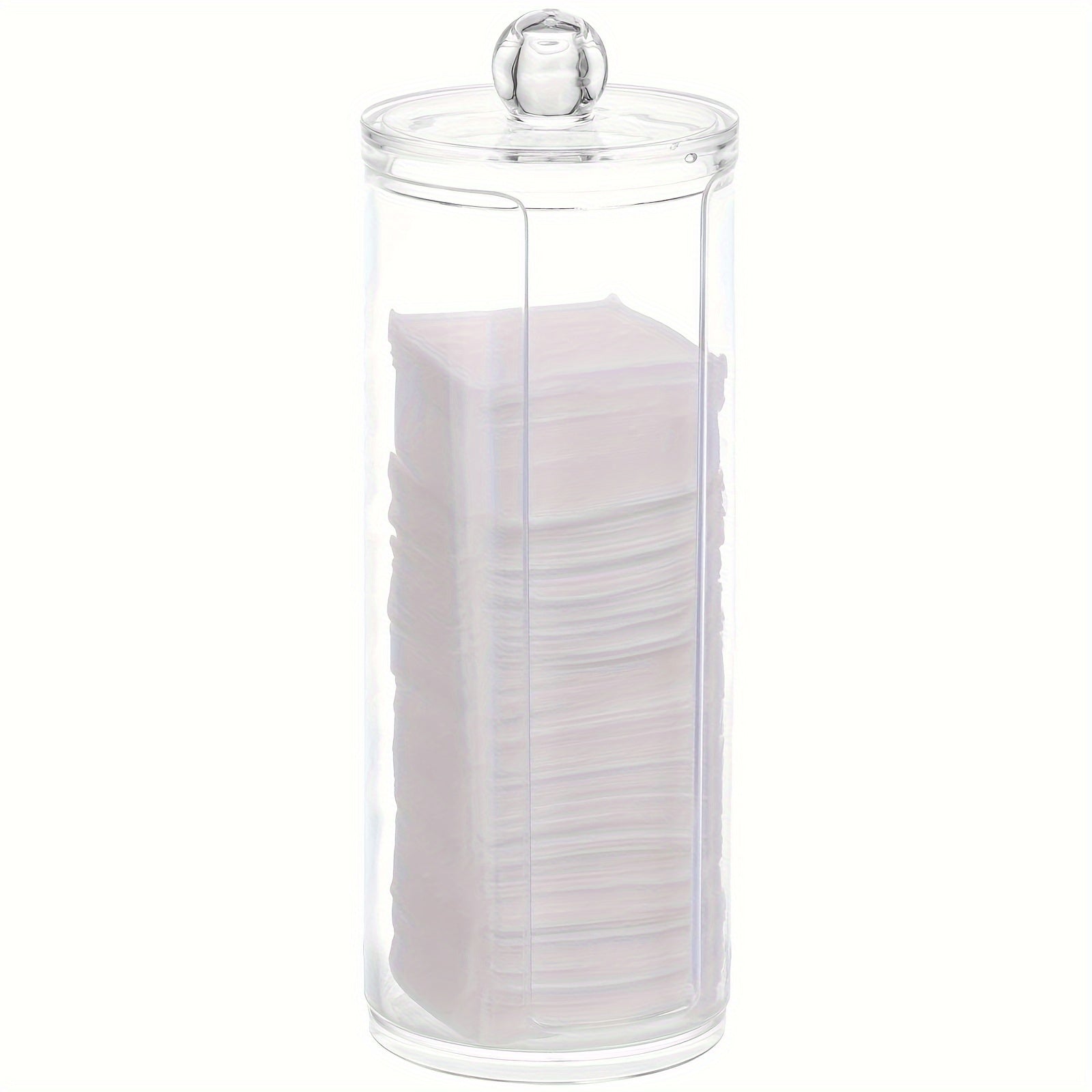 Organizador de maquillaje de acrílico con tapa, caja de almacenamiento de tocador transparente, independiente y ligero