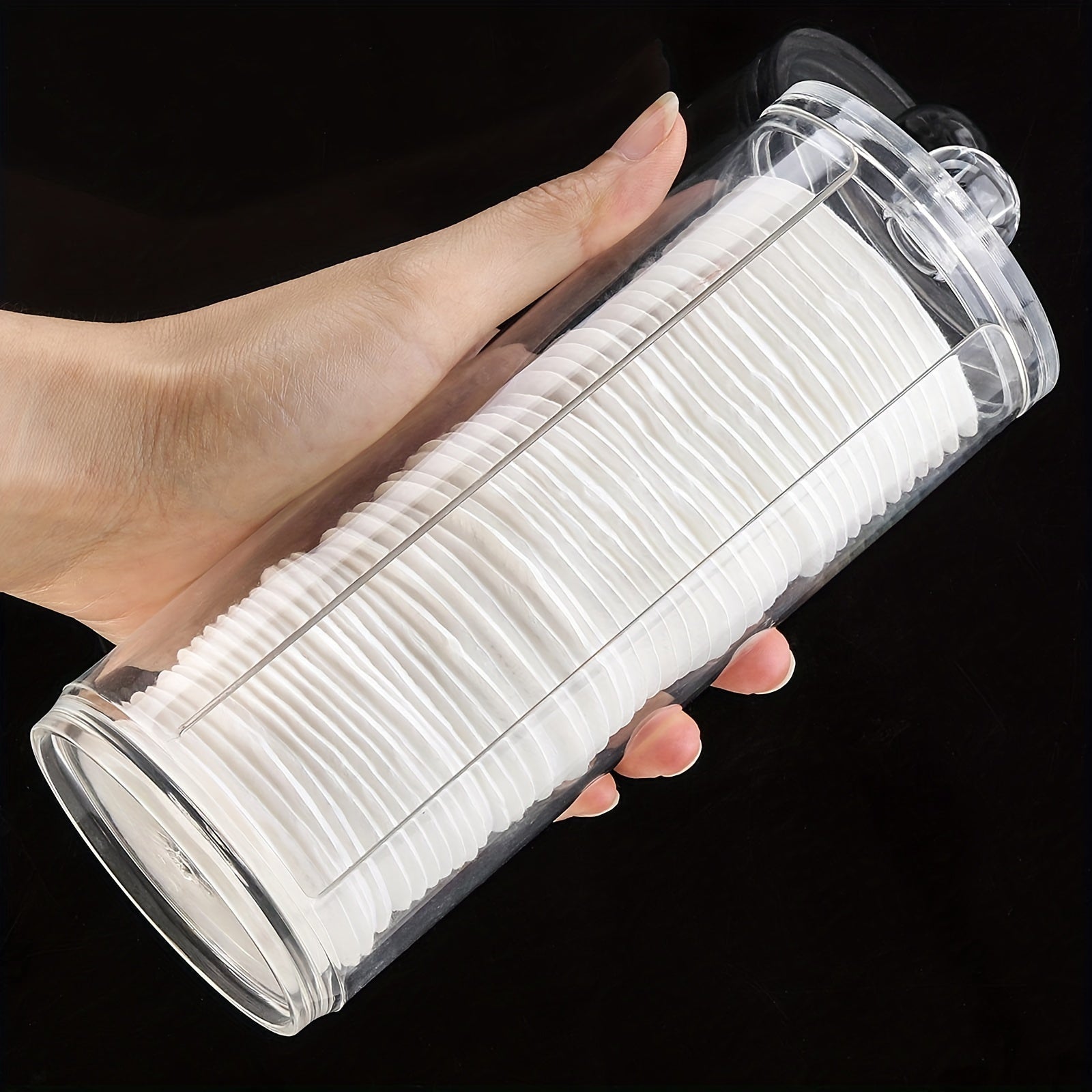 Organizador de maquillaje de acrílico con tapa, caja de almacenamiento de tocador transparente, independiente y ligero