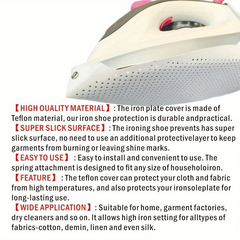 1 dona Teflon temir plitka qopqog'i, elektr temir uchun issiqlik himoyasi bilan - kvartiralar, kollej yotoqxonalari va sayohatlar uchun zarur