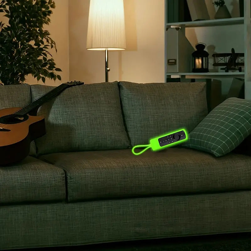Glow-in-the-Dark Silicone Remote Cover for Alexa and Fire TV Protects and Enhances Gaming